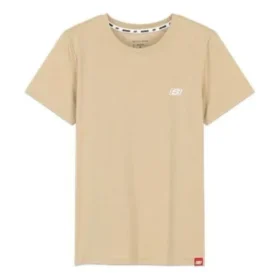 Athleisure Casual Desportivo Malha Gola Redonda Manga Curta Castanho