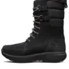 Botas de neve de cano alto para atividades ao ar livre, pretas