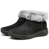 Botas de neve On-the-GO Joy com pele “Preto Branco”