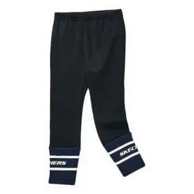 Calças justas de malha polar com cordão “Preto Branco”