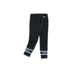 Calças justas de malha polar com cordão “Preto Branco”
