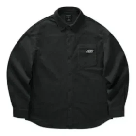 Camisa-casaco de veludo cotelê com botões simples “Preto Branco Castanho-claro”