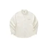 Camisa-casaco de veludo cotelê com botões simples “Preto Branco Castanho-claro”
