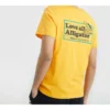 Camisa de manga curta em malha com estampado de letras Skechers para homem, amarela