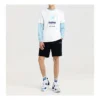 Camisa de manga curta em malha com logótipo em cores contrastantes Skechers para homem, branca