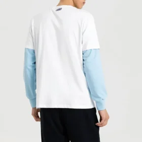 Camisa de manga curta em malha com logótipo em cores contrastantes Skechers para homem, branca