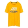 Camisa de manga curta Skechers com logótipo para homem, cor dourada