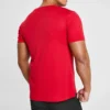 Camisa de treino e corrida Skechers Sport para homem, de malha, manga curta, vermelho-palhaço