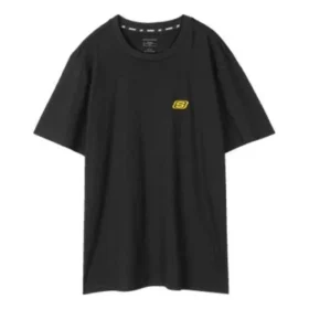 Camisa desportiva de manga curta Skechers Knit para homem, preta