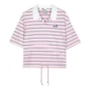 Camisa polo às riscas “Rosa Branco”