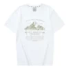 Camiseta com estampa “Branco e Castanho”
