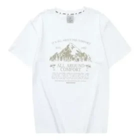 Camiseta com estampa “Branco e Castanho”