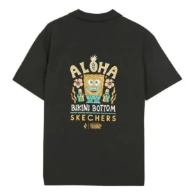 Camiseta com estampa nas costas Skechers x Bob Esponja “Preto Amarelo”
