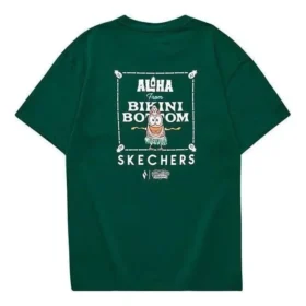 Camiseta com estampa Skechers x Bob Esponja “Verde Branco”