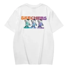 Camiseta com estampa Skechers x Hankow “Branco Multicolorido”