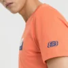 Camiseta de manga curta com estampa Skechers para homem, vermelha