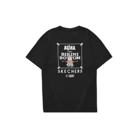 Camiseta de manga curta estampada Skechers x Bob Esponja “Preto Branco”