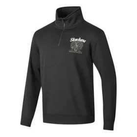 Camisola básica de malha com meio fecho e gola redonda “Preto Branco”