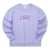 Camisola casual com gola redonda e letras unissexo “Purple”