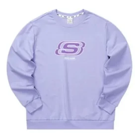 Camisola casual com gola redonda e letras unissexo “Purple”