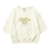 Camisola casual de gola redonda com letras impressas “Beige”