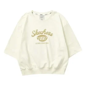 Camisola casual de gola redonda com letras impressas “Beige”