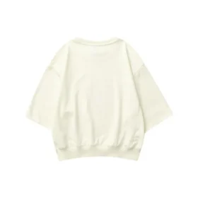 Camisola casual de gola redonda com letras impressas “Beige”