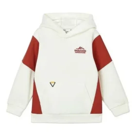 Camisola com capuz com blocos de cor “Branco Vermelho”