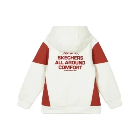 Camisola com capuz com blocos de cor “Branco Vermelho”