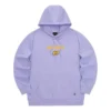 Camisola com capuz com letras impressas da série Casual Colorida “Roxo Amarelo”