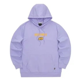 Camisola com capuz com letras impressas da série Casual Colorida “Roxo Amarelo”