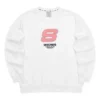 Camisola com capuz e letras desportivas “Branco Rosa”