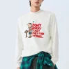 Camisola com estampado “Branco Preto Vermelho”