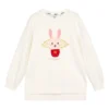Camisola com gola redonda e estampado da Série CNY “Branco Vermelho”