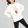 Camisola com gola redonda e estampado da Série CNY “Branco Vermelho”