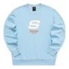 Camisola com gola redonda e letras desportivas “Blue White”
