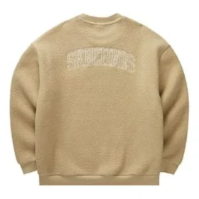 Camisola de gola redonda com letras estampadas “Castanho-claro”