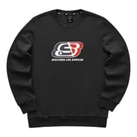 Camisola de gola redonda com logótipo impresso “Preto Vermelho”