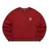 Camisola de gola redonda folgada de cor sólida “Borgonha”