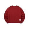 Camisola de gola redonda folgada de cor sólida “Borgonha”