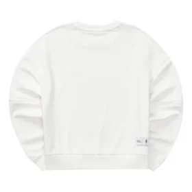 Camisola de gola redonda folgada de cor sólida “Branco”
