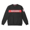 Camisola de malha com estampado de letras Skechers para homem, preta