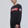 Camisola de malha com estampado de letras Skechers para homem, preta