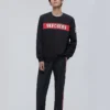 Camisola de malha com estampado de letras Skechers para homem, preta