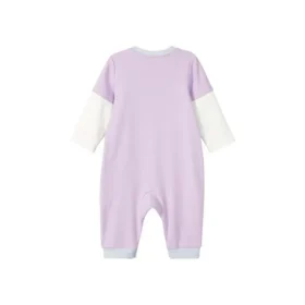 Camisola de malha com letras de desenhos animados “Roxo Branco Azul”