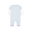Camisola de malha com letras de desenhos animados “Roxo Branco Azul”