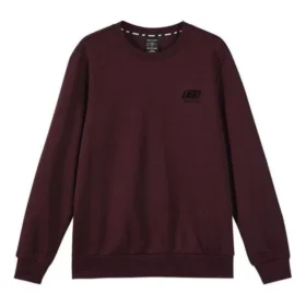 Camisola de malha de gola redonda de cor sólida “Borgonha Preto”