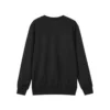Camisola de malha de gola redonda de cor sólida “Borgonha Preto”