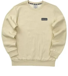 Camisola de manga comprida casual com logótipo impresso “Beige”