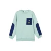 Camisola de manga comprida com estampado “Azul-petróleo”